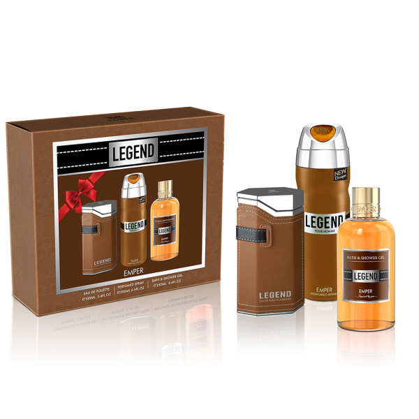 Legend Emper - zestaw upominkowy dla mężczyzn (t/v 100 ml + Deo 200 ml + Żel pod prysznic 250 ml)